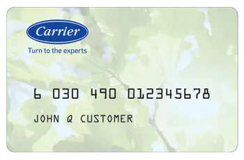 Carrier loyalty card with customer name