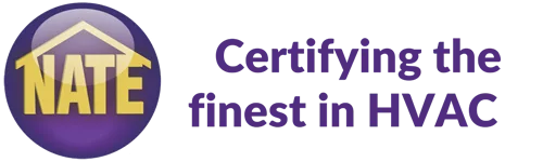 NATE logo with HVAC certification tagline