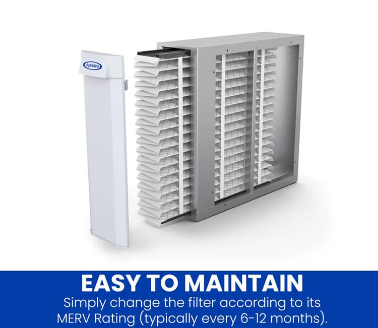 Air filter with easy maintenance instructions