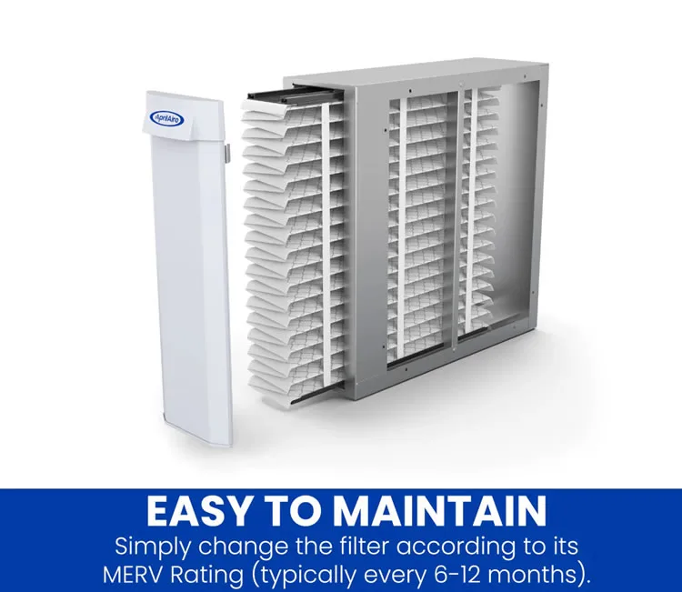 Air filter with easy maintenance instructions