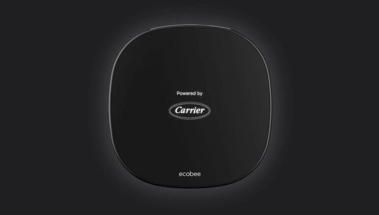 Carrier ecobee smart thermostat in black.