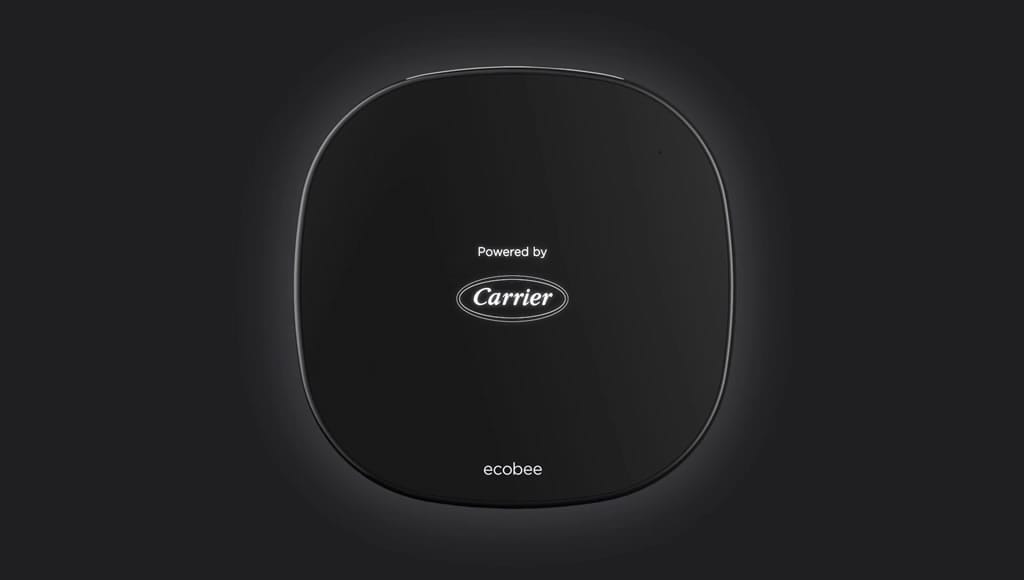 Carrier ecobee smart thermostat in black.