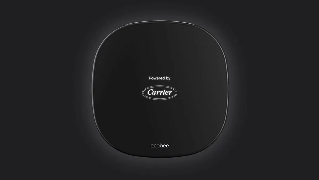 Carrier ecobee smart thermostat in black.