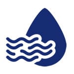 Blue water drop and waves icon