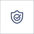 Security badge with checkmark icon
