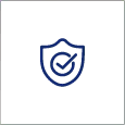 Security badge with checkmark icon